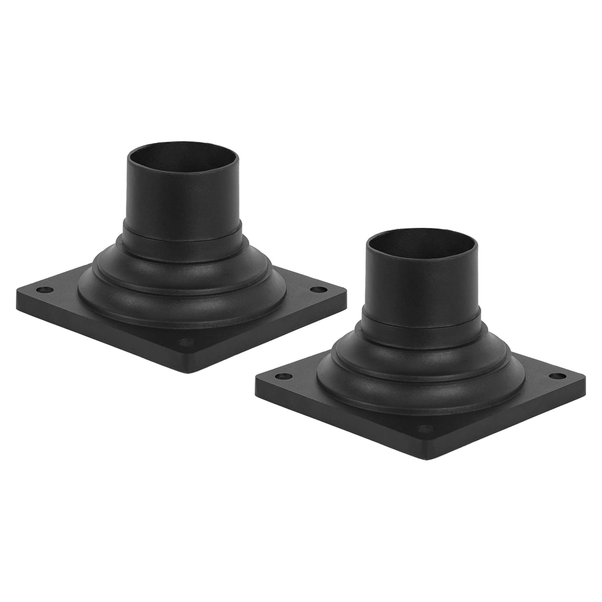 Photo 1 of FEMILA Pier Mount Base 2 Pack, Cast Aluminum Post Light Mount Base Adapter, Black Finish, 4FW31PA-2PK BK