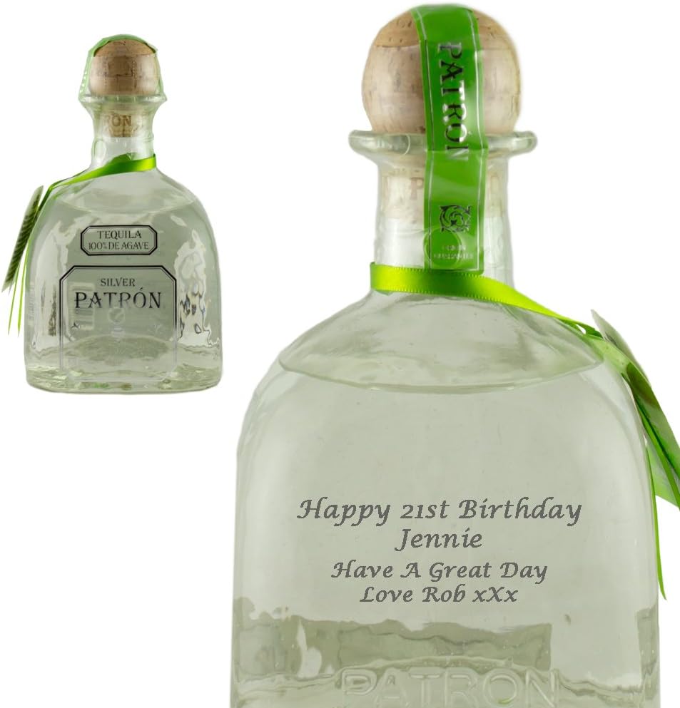 Personalised Patron Silver Tequila 70cl Engraved Gift Bottle