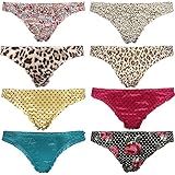 Curve Muse Sexy Comfy Women’s Satin Thong Panties Strings Underwear-Pack Of 8