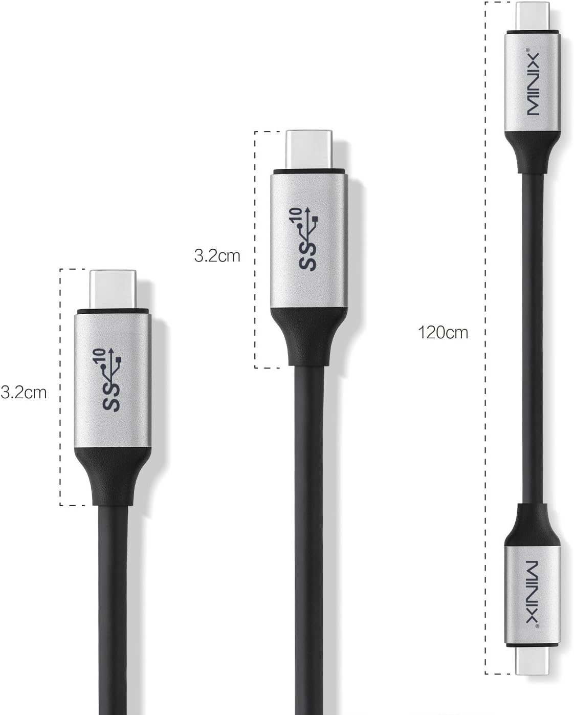 MINIX NEO C-MUC, Multi-Purpose USB-C to USB-C Cable (Length, 120cm) [Universal Compatibility, Windows - Image 3