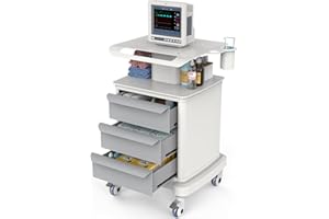 QAUSOU Medical Carts with Wheels, Mobile Ultrasound Cart, Rolling Dental Carts with Drawers, Professional Trolley Cart with Trays for Hospital Clicnic Lab Beauty Salon