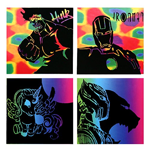 Jar Melo Scratch Art Notes; 130 Sheets; With Wooden Stylus; Rainbow Mini Notes; Scratch Magic Notes