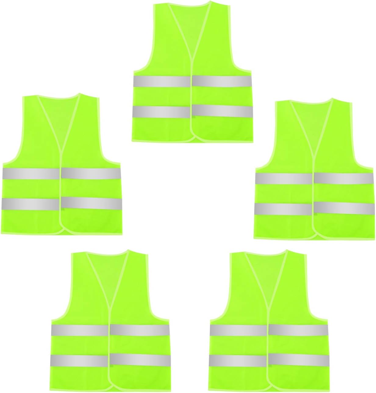 AIEOE Mesh Reflective Vest High Visibility Industrial Vest Construction Work Vest Traffic Security Vest Lightweight Emergency Vest Neon Orange for Running Cycling Jogging 5PCS