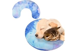 SyChien Dog Neck Pillow, Dog Cat Calming Pillow Soft, Fluffy Cozy Pet Body Pillow,Anxiety Relief Pillow for Joint Relief Sleeping Improve