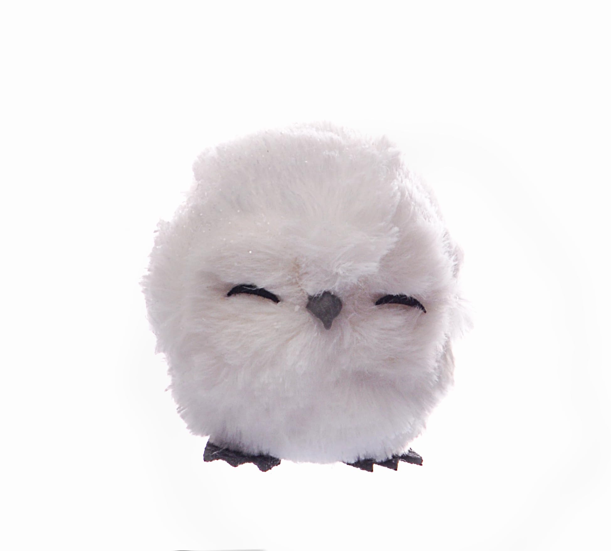 Owl Ball Cute (Ø8cm) hanging Christmas decoration, white