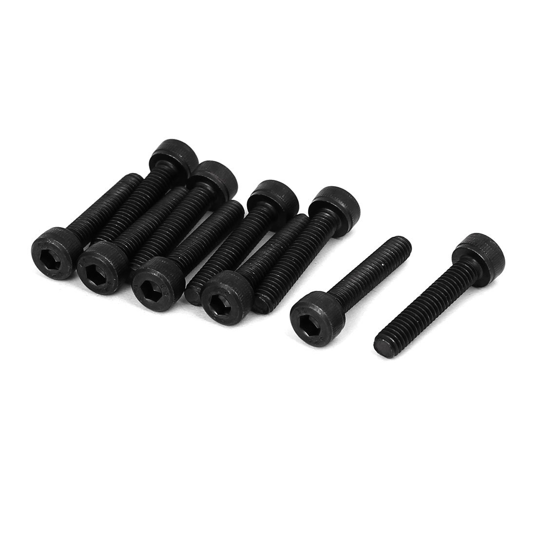 Sourcingmap M4 x 20mm 12.9 Alloy Steel Bolt Cap Point Hex Socket Head Screws Black 10PCS