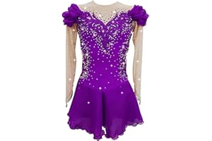 Zagitova Figure Skating Dress for Girls Patchwork Women Open Back Printing Competition Dance Outfits Shiny Rhinestone