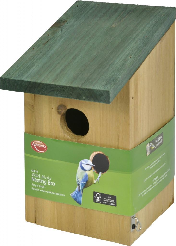 Ambassador Wild Birds Wooden Nesting Box - ABF90: Amazon.es: Jardín