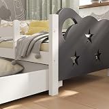 VitaliSpa Kids' Bed Jessica Grey/White 70x140 cm with Drawer view 5