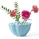 Notakia Lotus Pod Ceramic Flower Frog Flower Vase Ikebana Bowl with Stem Holder Floral Arrangement Frog for Table Decorative Flower Holder for Fresh or Dried Bouquets Kenzan Vase Pot Container (Blue)