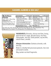 KIND Bars, Caramel Almond & Sea Salt, Gluten Free, Low Sugar, 1.4oz, 12 Count