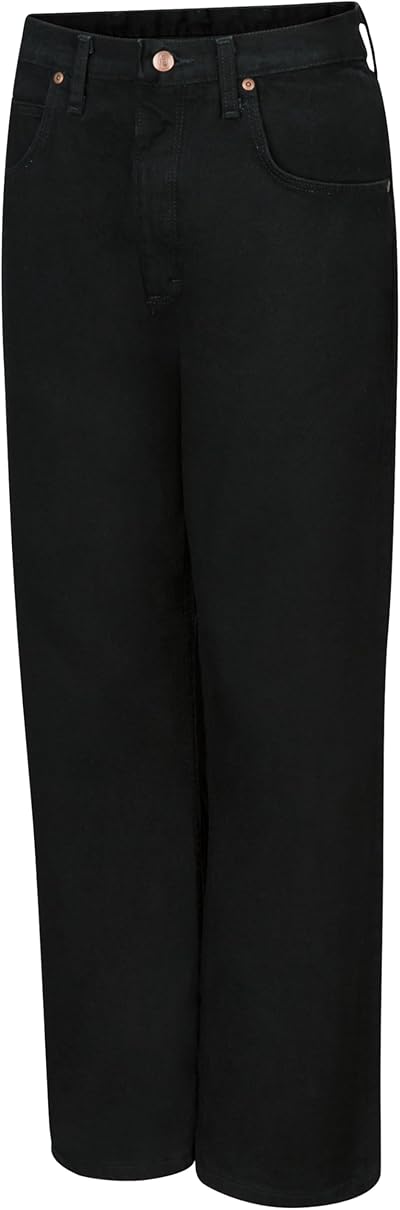 Red Kap Men's Relaxed Fit Jean, Prewashed Black, 42x30
