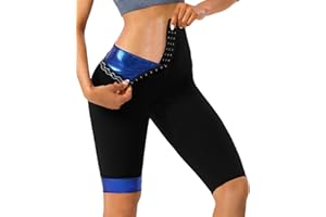 QZSH Sauna Pants Women Sweat Capris Slimming Leggings,Mesh Crotch,High Waist Workout Body Shaper Suits