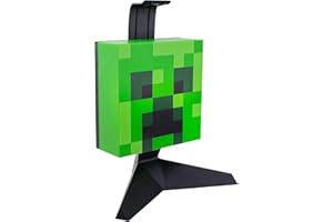 Minecraft Creeper Headphone Stand - Officially Licensed Merchandise, Lights Up with 2 Lighting Modes, Gamer Headset Stand Powered by USB, Gaming Room Decor, 23.7cm (9.3") | Paladone