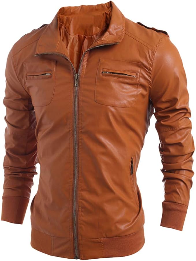 Qiuday Winterjacken Sale Herren Lederjacke Herren Classic Biker Winter