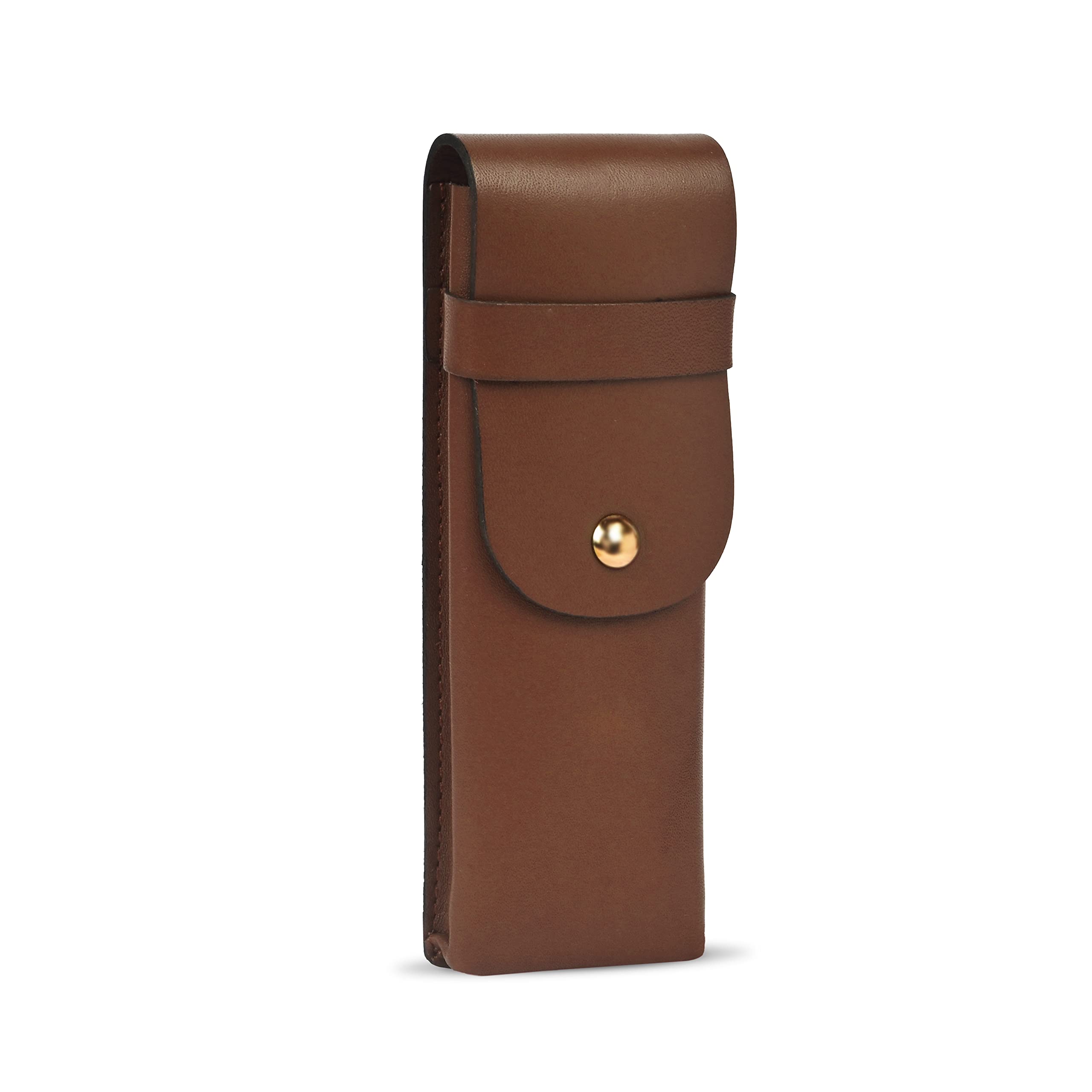 Betterday Studio Leather Pen Case - Slim Fountain Pen Pouch & Organiser, Aesthetic School Pencil Case, Adult Pen Holder, Pen Case for Men, Adult Pencil Case (Brown)