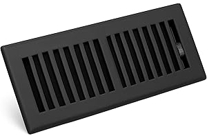 Sierra Grates 4" x 12" Black Floor Register 2 Way – Stamped Face Steel Vent Cover, HVAC Floor Grille for AC Heat, Fits 4x12 D