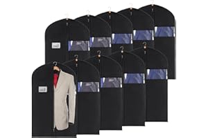 KEEGH 40" Suit Bags Garment Bags for Hanging Clothes, 10 Pack Suit Cover Bags for Men, Suit Bags for Closet Storage or Travel