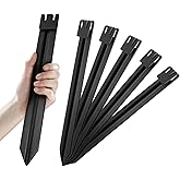 6Pcs Black Metal Landscape Edging Stakes, 10In Garden Stakes Landscape Anchoring Spikes for Terrace Board/Landscape Edging Coil/Grass Barrier/Bender Board