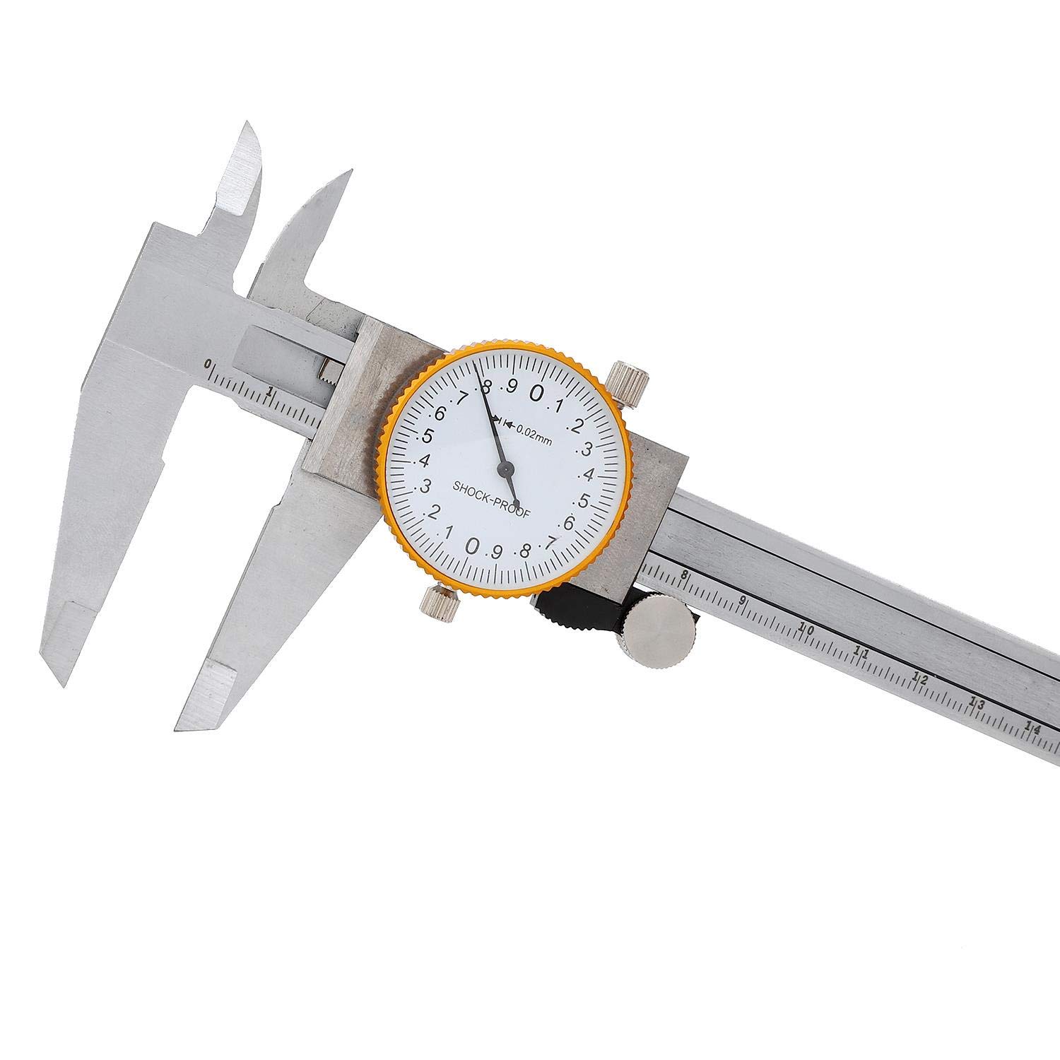KATSU Dial Caliper Vernier 300mm 12 Inch Stainless Steel, High Precision Shockproof and Lockable Head 4 Way Gauge Micrometer 401232