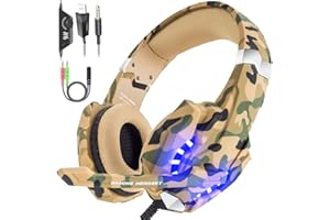 BENGOO Gaming Headset Headphones with Mic for PS4 Xbox One PC Controller Games, Noise Cancelling Over Ear Headphone, Stereo B