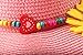 Dantiya Kids Multicolor Sun Hat Large Brim Flower Beach Hats for Girls ,Pink, Free Size