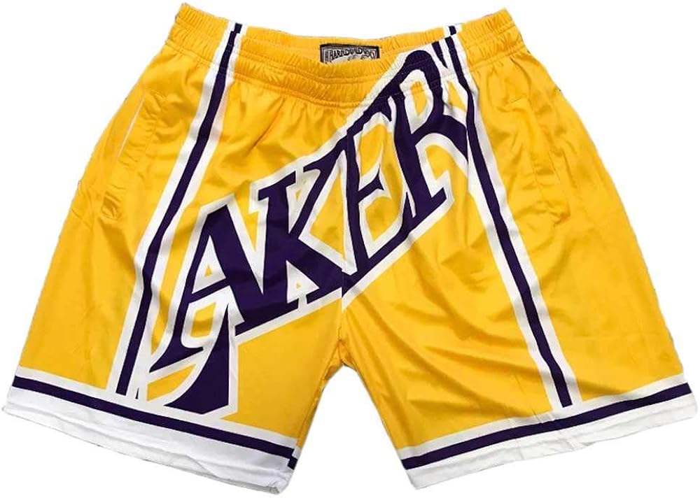 U A Lakers Basketball Shorts Men S Embroidery Loose And Quick Drying Basketball Training Shorts Swingman Jersey At Amazon Men S Clothing Store