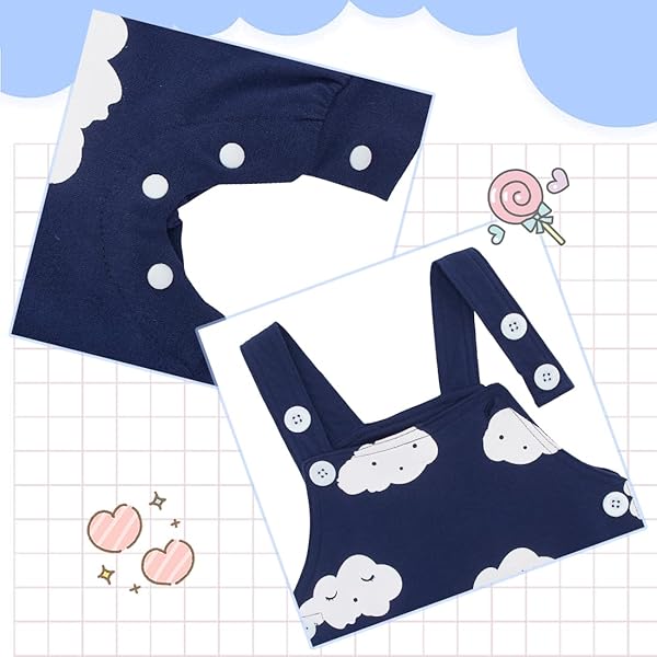 KIMODA BABY BOY CLOTHES OUTFITS SET 12-18 MONTHS SUMMER COTTON BABY BOY FIRST BIRTHDAY OUTFITS 2PCS SET STRIPED T-SHIRT AND CLOUDS DUNGAREES, BLUE3
