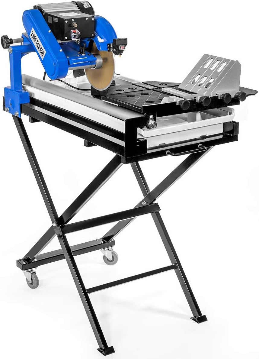 27" Wet Tile Saw Brick Paver Saw Wet Cut Laser Guide w/ Tray Stands 2