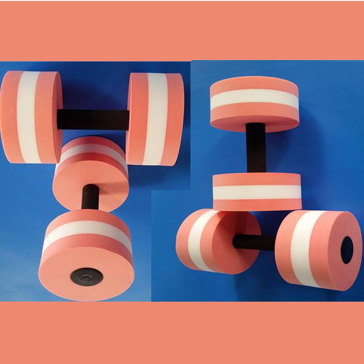 VERISA Water Aerobic Exercise Foam Dumbbells Pool Resistance 1 Pair, Water Fitness Exercises Equipment for Weight Loss 1 Pair - 3 Colors Available (PINK)