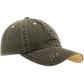 The Vintage Year Distressed Dirty Wash Herringbone Cotton Adjustable Baseball Cap