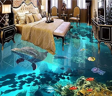 Lwcx Customized Vinyl Flooring Water Proof 3d Murals Wallpaper For Living Room The Underwater World Wallpaper Modern 3d Flooring 352x250cm
