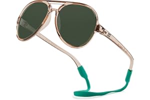 Hipsterkid Aviator Sunglasses - Toddler Polarized Sunglasses with Shatter-Resistant Lenses - For Boys & Girls Ages 0-2 or 3-6