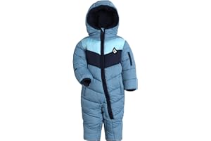 Volcom Boy Baby Snowsuit - Soft Fleece Lined Insulated Pram Infant Snowsuit with Sherpa Lined Hood - Baby Winter Clothes