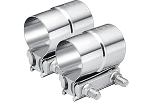 EVIL ENERGY 2.5'' Exhaust Clamp, 2 1/2in Lap Joint Band Clamp Stainless Steel for Pipes, Mufflers, Catalytic Converters (2PCS, 2.5 inch)