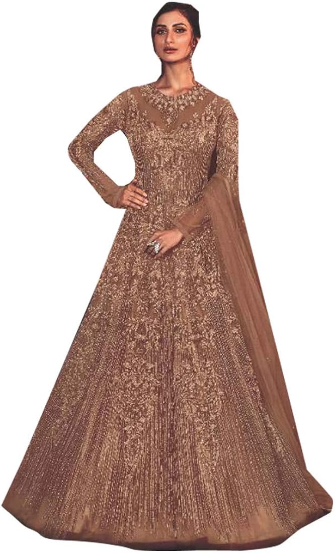 Buy Pinkkart Pakistani Butterfly Net Zari Embroidery Women Anarkaali