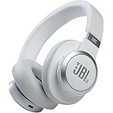 JBL Live 660NC - Wireless Over-Ear Noise Cancelling Headphones with Long Lasting Battery and Voice Assistant - White, Medium
