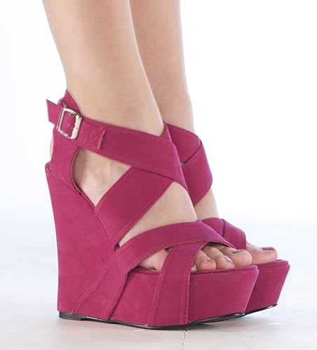 ladies pink wedges