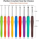 ZGTS Crochet Hooks Set 9pcs Aluminum Ergonomic Handles with Tape and Markers view 2