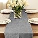 AerWo Gray Natural Imitated Linen Table Runner for Wedding Party Decoration - 13.5 Inches x 108 Inches - L