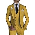 Wangyue Men's 3 Piece Slim Fit Suit Double Breasted Suit Men Formal Suit for Wedding Prom Dinner Party