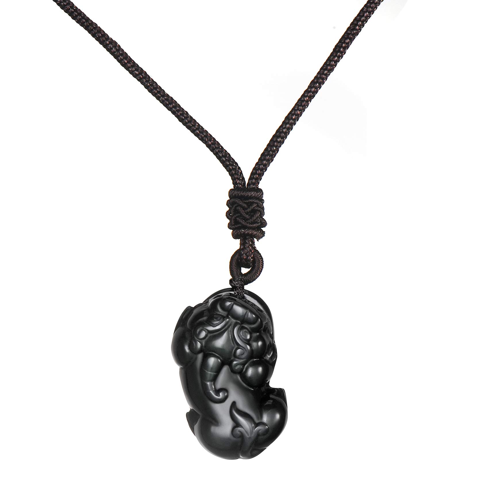 Thajaling Pixiu Pi Yao Black Obsidian Pendant Feng Shui Amulet Talisman Wealth Lucky Feng shui Pendant Necklace