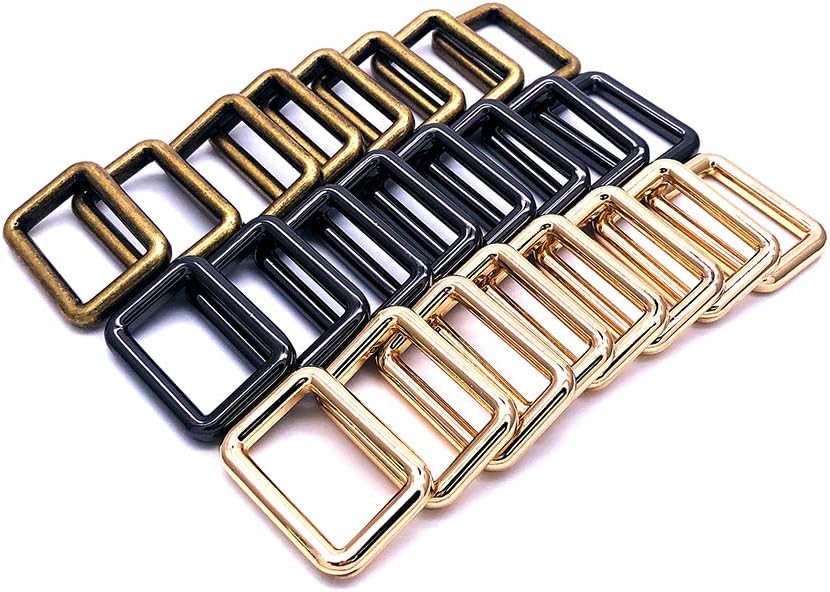 Metal Rectangle Ring Buckles bing Strap Loops Adjuster Snap Hook Heavy Duty Assorted