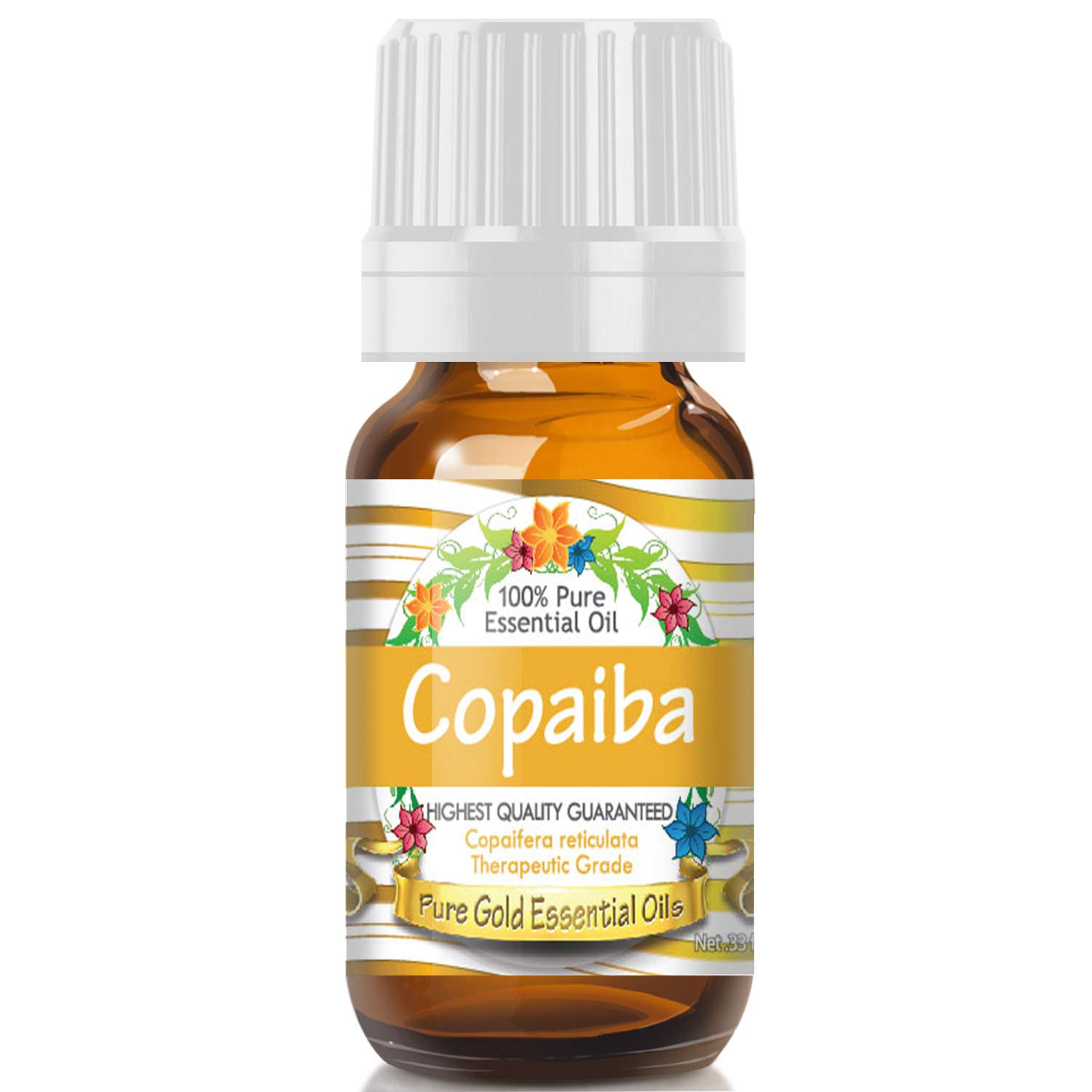 Pure Gold Copaiba Essential Oil, 100% Natural & Undiluted, 10ml