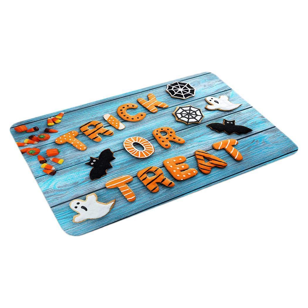 Weardear Halloween Theme Pumpkin Entry Carpet Bathroom Kitchen Anti-Slip Floor Mats Doormats