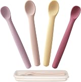 Moonkie Silicone Baby Spoons Set of 4 Soft-Tip Bendable Feeding view 1