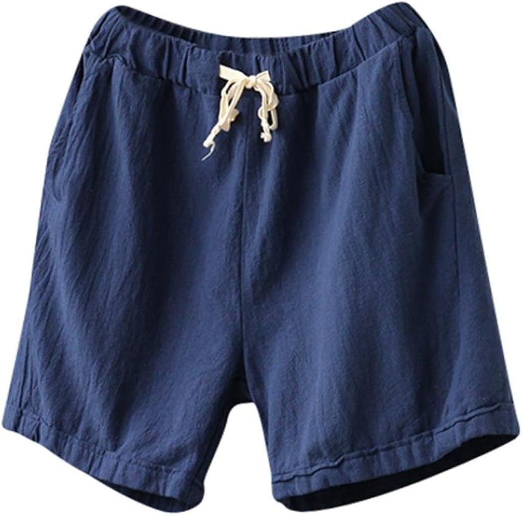 ladies cotton shorts elastic waist