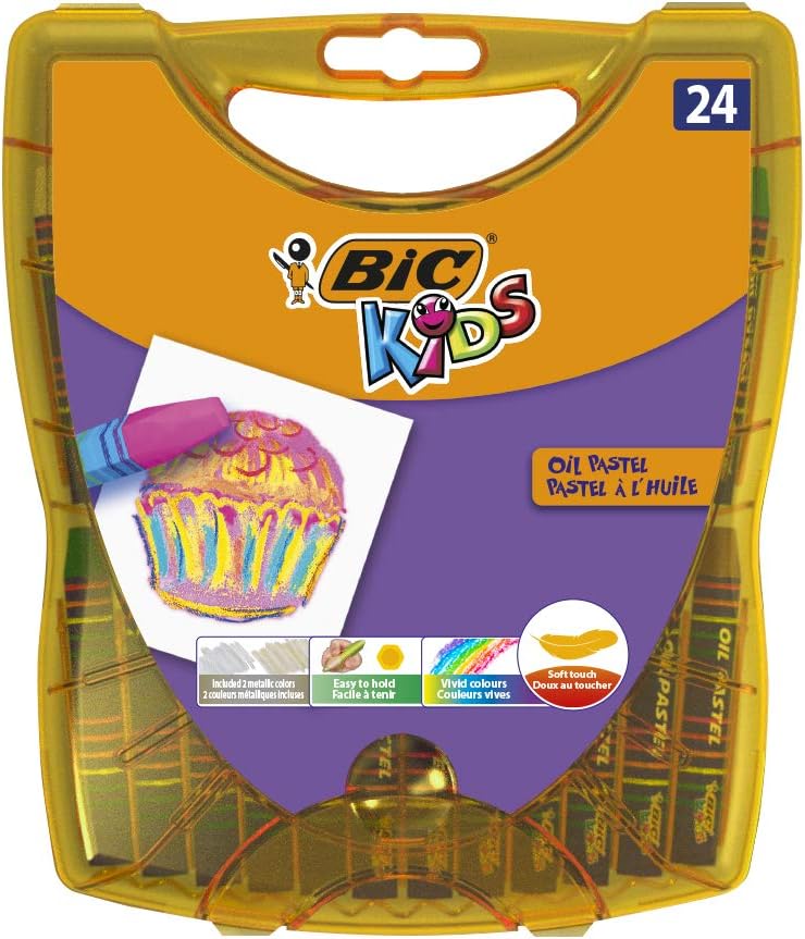 BIC Kids Oil Pastels, Oil Chalk 24 Pencil Box