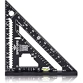 Spec Ops Elite Series Fury 7.5&rdquo; Rafter Square with Level Vial, Laser Etched &amp; Stamped Markings, Rapid-Layout Features, Wide Heel, Integrated Compass Holes, Digital Rafter Calculator &amp; Guide