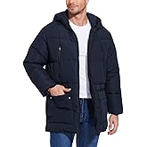 Flygo Men's Long Parka Winter Coats Hooded Puffer Jacket Heavy Warm Water-Resistant Outerwear Cold Weather